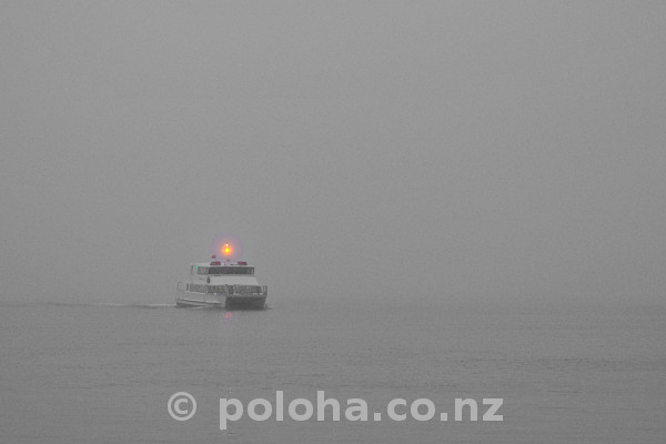 Stock Photo: Morning ferry approaches Birkenhead Wharf